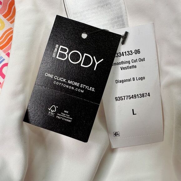 Cotton On Body Smoothing Cut-Out Vestlette Top - Size Large - Picture 5 of 5